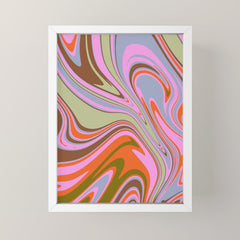 70s Psychedelic Swirl Mini Art Print