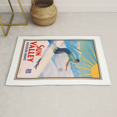 1940 Sun Valley Union Pacific Poster Rug