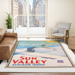 1940 Sun Valley Union Pacific Poster Rug