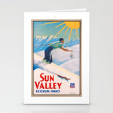 1940 Sun Valley Union Pacific Poster Stationery Card