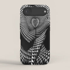 0622-JAL Heart Shape Pattern on Breasts and Nude Body Abstracted by Optical Patten iPhone Case