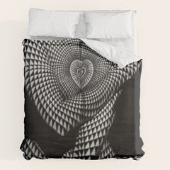 0622-JAL Heart Shape Pattern on Breasts and Nude Body Abstracted by Optical Patten Duvet Cover