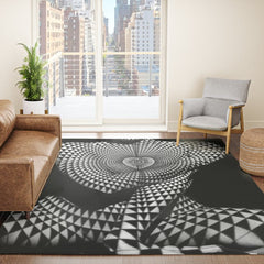 0622-JAL Heart Shape Pattern on Breasts and Nude Body Abstracted by Optical Patten Rug