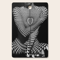 0622-JAL Heart Shape Pattern on Breasts and Nude Body Abstracted by Optical Patten Cutting Board