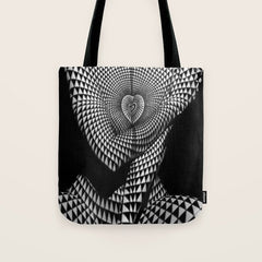 0622-JAL Heart Shape Pattern on Breasts and Nude Body Abstracted by Optical Patten Tote Bag
