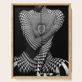 0622-JAL Heart Shape Pattern on Breasts and Nude Body Abstracted by Optical Patten Serving Tray