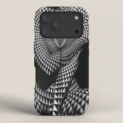 0622-JAL Heart Shape Pattern on Breasts and Nude Body Abstracted by Optical Patten iPhone Case