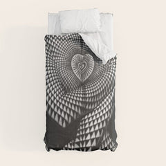 0622-JAL Heart Shape Pattern on Breasts and Nude Body Abstracted by Optical Patten Comforter