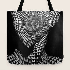 0622-JAL Heart Shape Pattern on Breasts and Nude Body Abstracted by Optical Patten Tote Bag