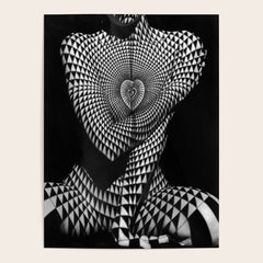 0622-JAL Heart Shape Pattern on Breasts and Nude Body Abstracted by Optical Patten Poster