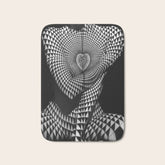 0622-JAL Heart Shape Pattern on Breasts and Nude Body Abstracted by Optical Patten Bath Mat