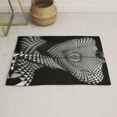 0622-JAL Heart Shape Pattern on Breasts and Nude Body Abstracted by Optical Patten Rug