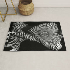 0622-JAL Heart Shape Pattern on Breasts and Nude Body Abstracted by Optical Patten Rug