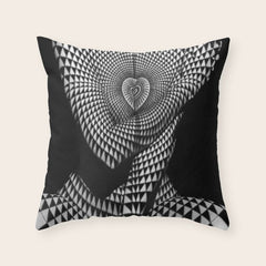 0622-JAL Heart Shape Pattern on Breasts and Nude Body Abstracted by Optical Patten Throw Pillow