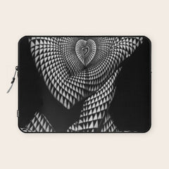 0622-JAL Heart Shape Pattern on Breasts and Nude Body Abstracted by Optical Patten Laptop Sleeve