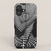 0622-JAL Heart Shape Pattern on Breasts and Nude Body Abstracted by Optical Patten iPhone Case