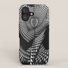 0622-JAL Heart Shape Pattern on Breasts and Nude Body Abstracted by Optical Patten iPhone Case