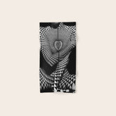 0622-JAL Heart Shape Pattern on Breasts and Nude Body Abstracted by Optical Patten Bath Towel