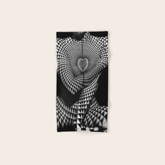 0622-JAL Heart Shape Pattern on Breasts and Nude Body Abstracted by Optical Patten Bath Towel