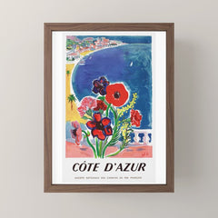 1947 FRANCE Cote d'Azur Travel Poster Mini Art Print