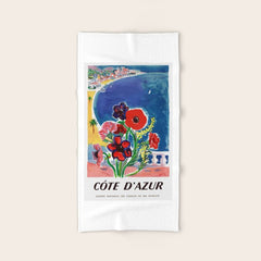 1947 FRANCE Cote d'Azur Travel Poster Bath Towel