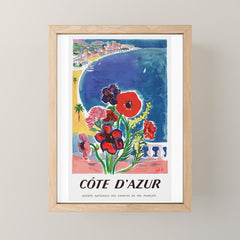 1947 FRANCE Cote d'Azur Travel Poster Mini Art Print