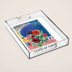 1947 FRANCE Cote d'Azur Travel Poster Acrylic Tray