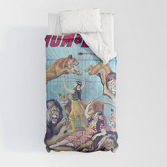 1910 Barnum & Bailey Circus Dancing Lions - M'lle Adgi's Acting Vintage Poster Comforter