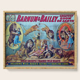 1910 Barnum & Bailey Circus Dancing Lions - M'lle Adgi's Acting Vintage Poster Serving Tray
