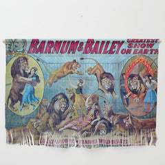 1910 Barnum & Bailey Circus Dancing Lions - M'lle Adgi's Acting Vintage Poster Wall Hanging
