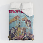 1910 Barnum & Bailey Circus Dancing Lions - M'lle Adgi's Acting Vintage Poster Comforter