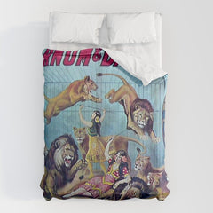 1910 Barnum & Bailey Circus Dancing Lions - M'lle Adgi's Acting Vintage Poster Comforter