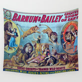 1910 Barnum & Bailey Circus Dancing Lions - M'lle Adgi's Acting Vintage Poster Wall Tapestry