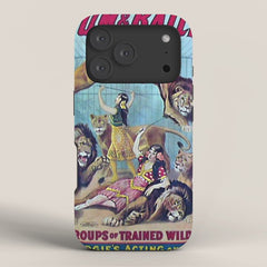 1910 Barnum & Bailey Circus Dancing Lions - M'lle Adgi's Acting Vintage Poster iPhone Case