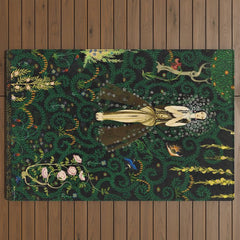 1921 Classical Masterpiece 'Flowers and Flames' by Kay Nielsen Outdoor Rug