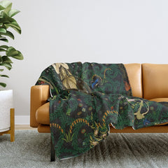1921 Classical Masterpiece 'Flowers and Flames' by Kay Nielsen Throw Blanket