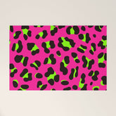 80s Neon Pink and Lime Green Leopard Welcome Mat