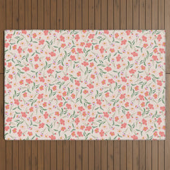 A breath of fresh air - A seamless floral pattern in pinks and reds Outdoor Rug