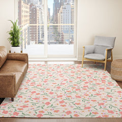 A breath of fresh air - A seamless floral pattern in pinks and reds Rug