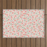 A breath of fresh air - A seamless floral pattern in pinks and reds Outdoor Rug