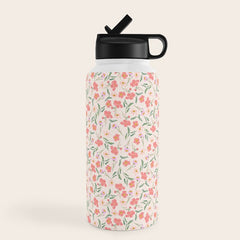 A breath of fresh air - A seamless floral pattern in pinks and reds Water Bottle