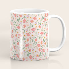 A breath of fresh air - A seamless floral pattern in pinks and reds Coffee Mug