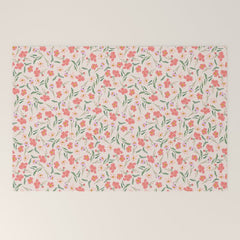 A breath of fresh air - A seamless floral pattern in pinks and reds Welcome Mat