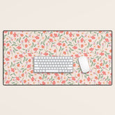 A breath of fresh air - A seamless floral pattern in pinks and reds Desk Mat