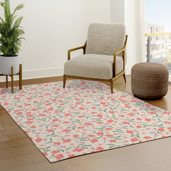 A breath of fresh air - A seamless floral pattern in pinks and reds Rug