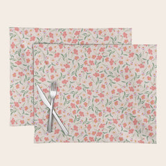 A breath of fresh air - A seamless floral pattern in pinks and reds Placemat