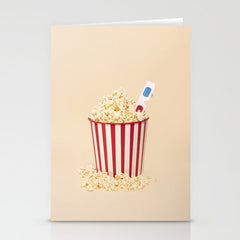 3D movie time Stationery Card