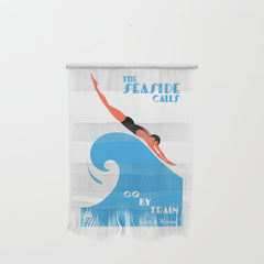 1938 AUSTRALIA The Seaside Calls Train Travel Poster Wall Hanging