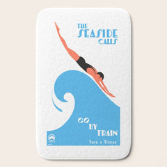 1938 AUSTRALIA The Seaside Calls Train Travel Poster Bath Mat