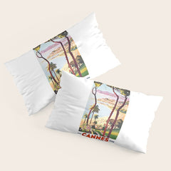 1938 France Cannes Cote D'Azur Travel Poster Pillow Sham